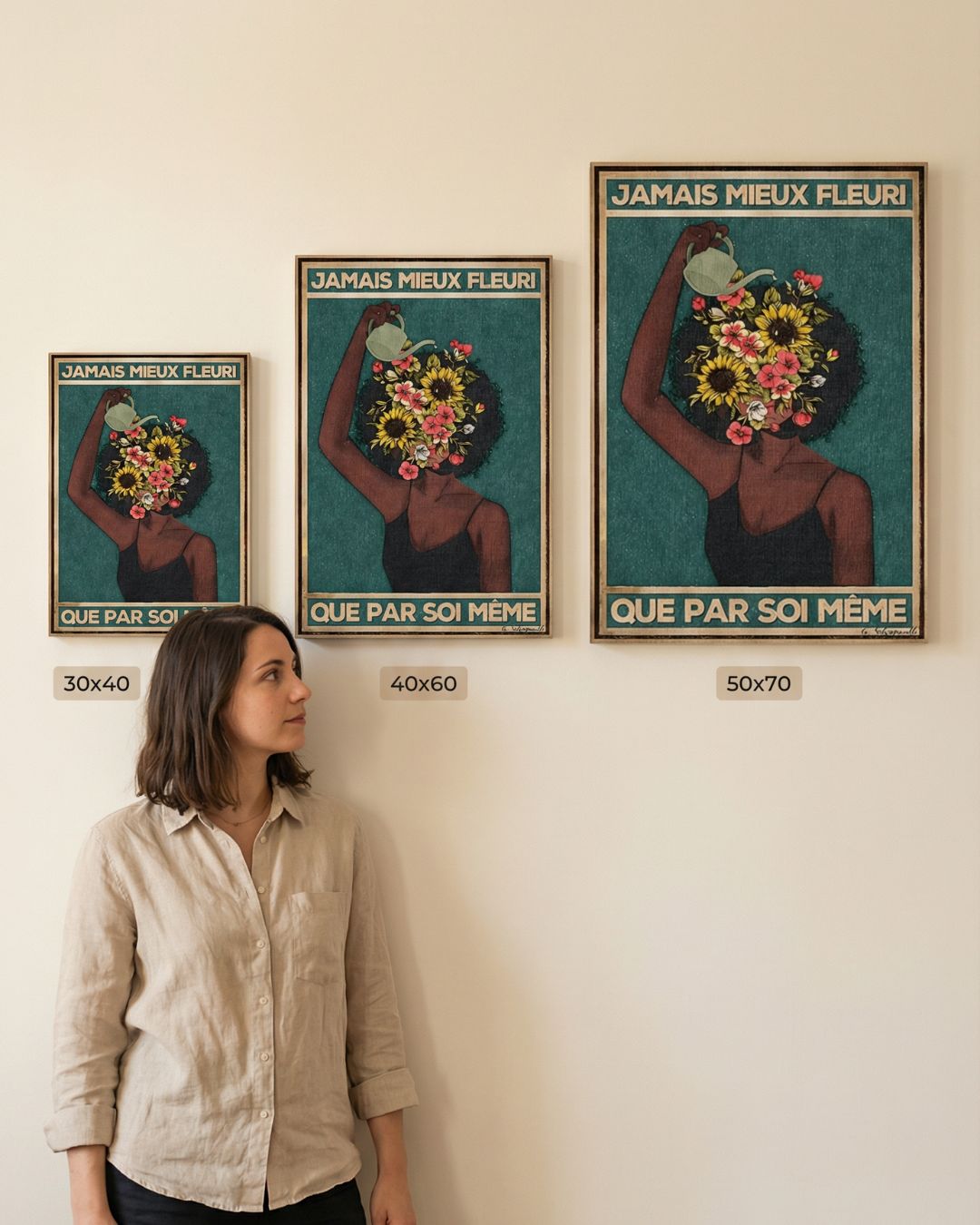 « Jamais mieux fleuri que par soi-même » — dimensions et échelle de la toile dans un intérieur