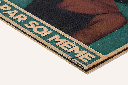 « Jamais mieux fleuri que par soi-même » — toile texturée, détail du coin inférieur droit