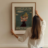 « Cueille la vie, sème ta musique » — installation de l’œuvre dans un intérieur / artwork installation in a home