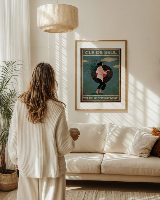 « Clé de seul toi peux comprendre » — échelle de l’œuvre dans un intérieur / artwork scale in a home