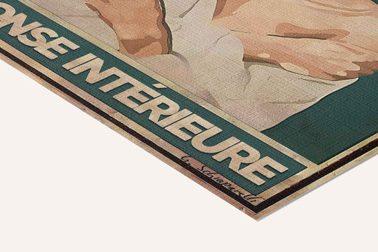 « Question extérieure, réponse intérieure » — toile texturée, détail du coin inférieur droit