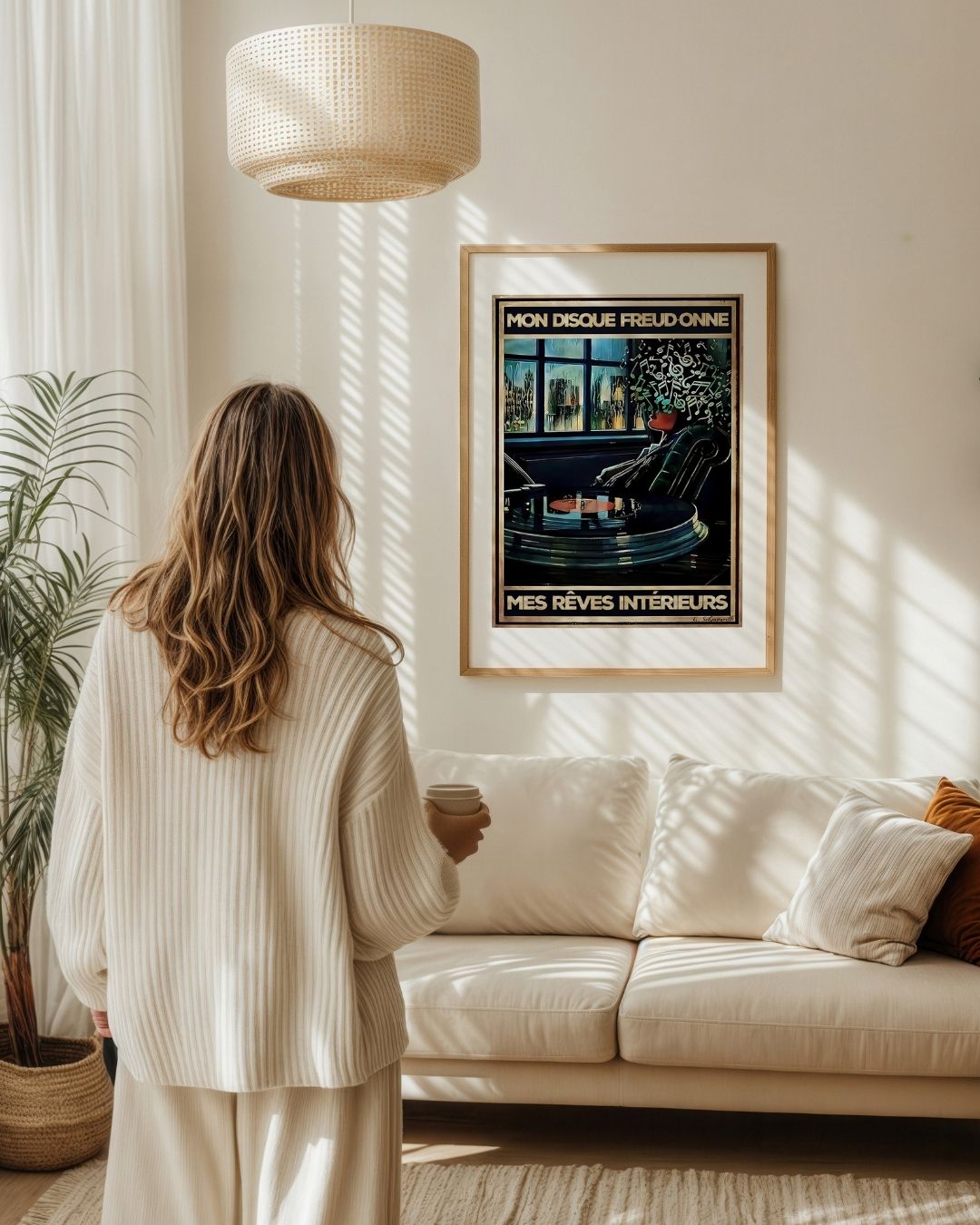 « Mon disque freud-onne mes rêves intérieurs » — échelle de l’œuvre dans un intérieur / artwork scale in a home