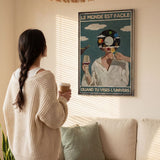 « Le monde est facile quand tu vises l'Univers » — échelle de l’œuvre dans un intérieur / artwork scale in a home