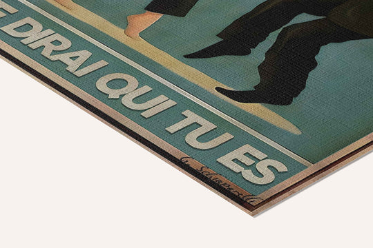 « Montre comme tu danses je te dirai qui tu es » — toile texturée, détail du coin inférieur droit
