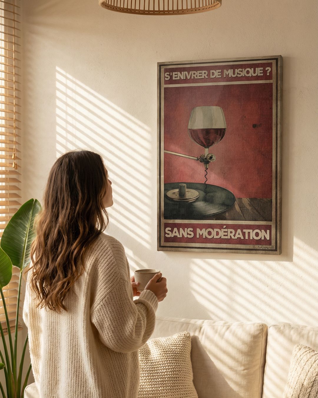 « S'enivrer de musique ? Sans modération » — dimensions et échelle de la toile dans un intérieur