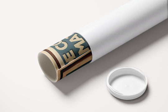 « Plus de couleurs dans la matière grise, pour que la Raison ait du cœur » — toile enroulée dans son tube de protection