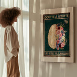 « Goutte à goutte les idées fleurissent » — échelle de l’œuvre dans un intérieur / artwork scale in a home