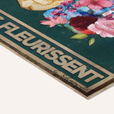 « Goutte à goutte les idées fleurissent » — toile texturée, détail du coin inférieur droit