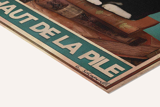 « Je me voyais déchat en haut de la pile » — toile texturée, détail du coin inférieur droit