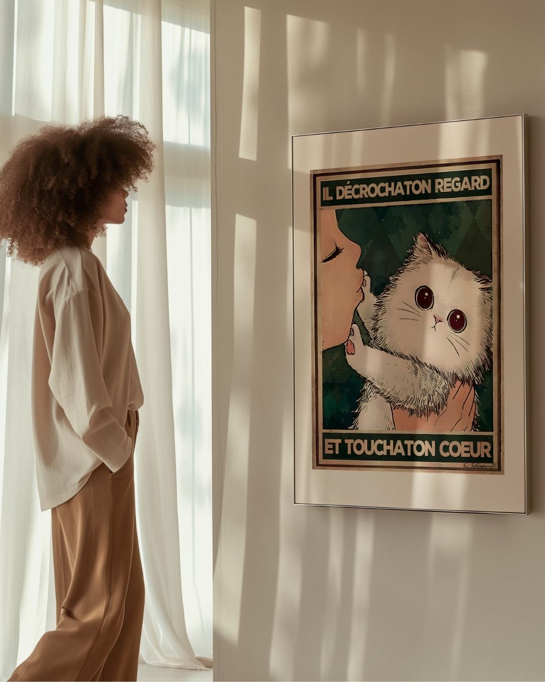 « Il décrochaton regard et touchaton coeur » — échelle de l’œuvre dans un intérieur / artwork scale in a home