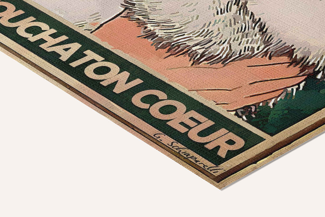 « Il décrochaton regard et touchaton coeur » — toile texturée, détail du coin inférieur droit