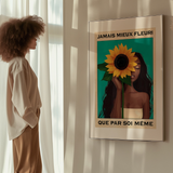 « Jamais mieux fleuri que par soi même » — échelle de l’œuvre dans un intérieur / artwork scale in a home