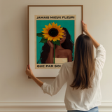 « Jamais mieux fleuri que par soi même » — installation de l’œuvre dans un intérieur / artwork installation in a home
