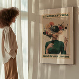 « Le monde est facile quand tu vises l'Univers » — échelle de l’œuvre dans un intérieur / artwork scale in a home