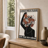 « Jamais mieux fleuri que par soi-même — Atelier » — Art print encadré sous verre, mise en situation 2