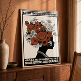 « Ils ont tenté de nous enterrer, mais ils ne savaient pas que nous étions des graines — Atelier » — Art print encadré sous verre, mise en situation 2