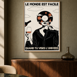 « Le monde est facile quand tu vises l'Univers — Atelier I » — Art print encadré sous verre, mise en situation 1
