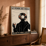 « Le monde est facile quand tu vises l'Univers — Atelier II » — Art print encadré sous verre, mise en situation 2