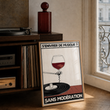 « S'enivrer de musique? Sans modération — Atelier » — Art print encadré sous verre, mise en situation 2
