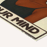 Be kind to your mind — Crème & Sable — cotton-linen canvas texture and fine corner detail