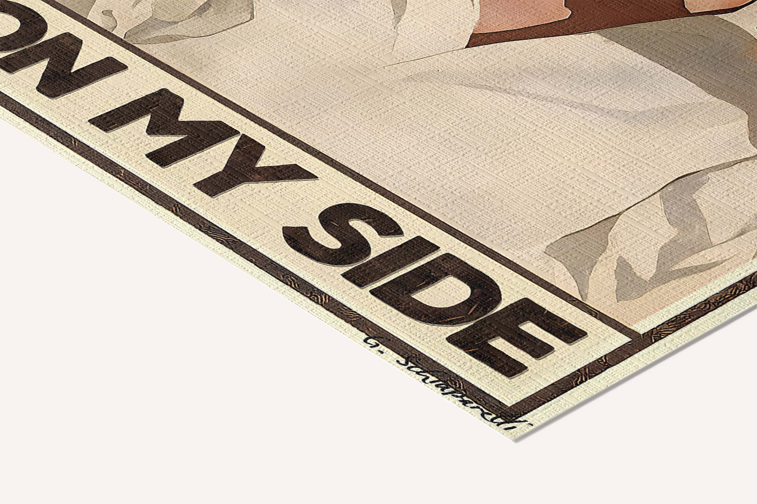 The universe is on my side — Crème & Sable — cotton-linen canvas texture and fine corner detail