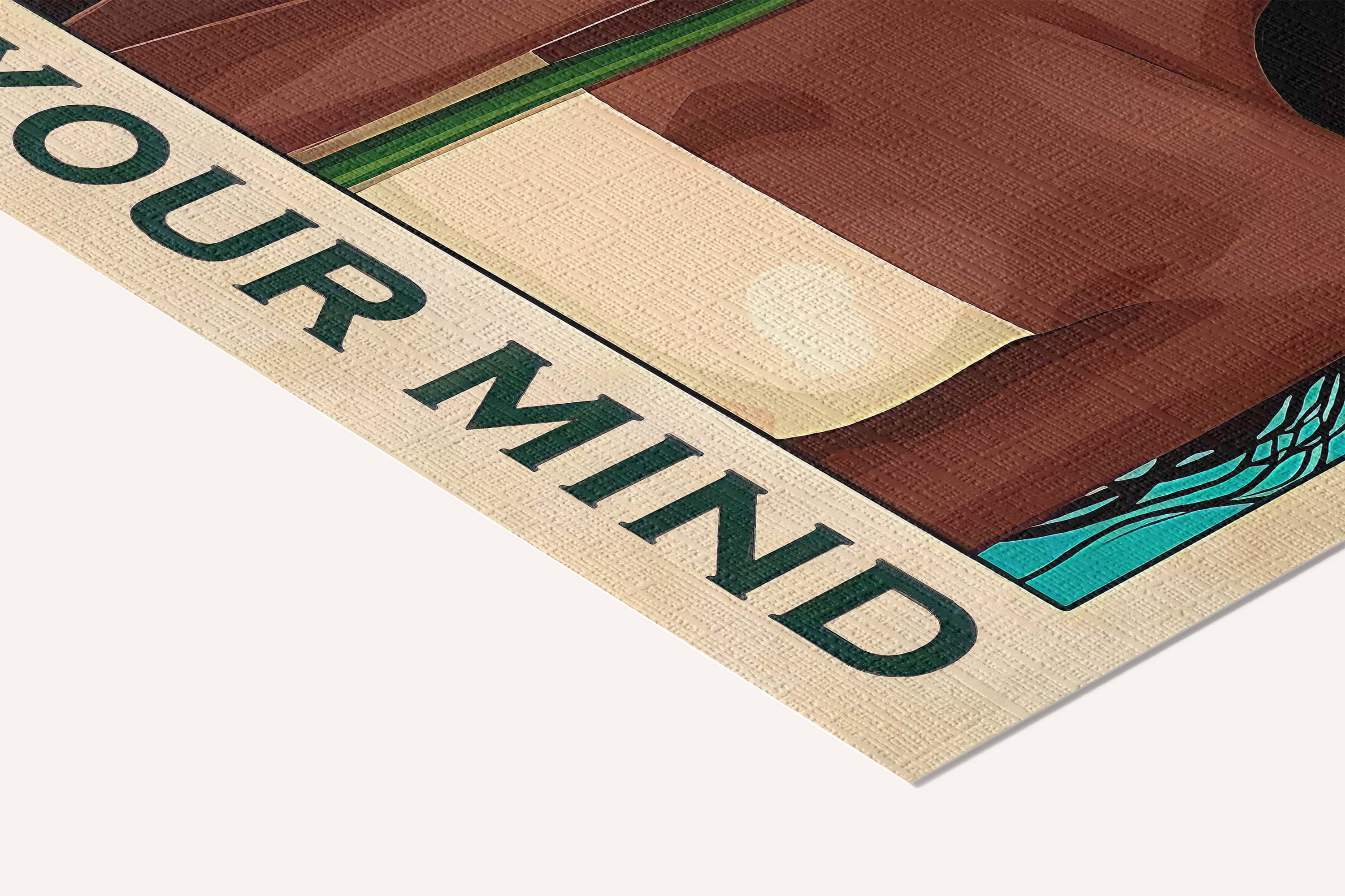 Be kind to your mind — cotton-linen canvas texture and fine corner detail