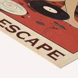 Music is my escape — cotton-linen canvas texture and fine corner detail