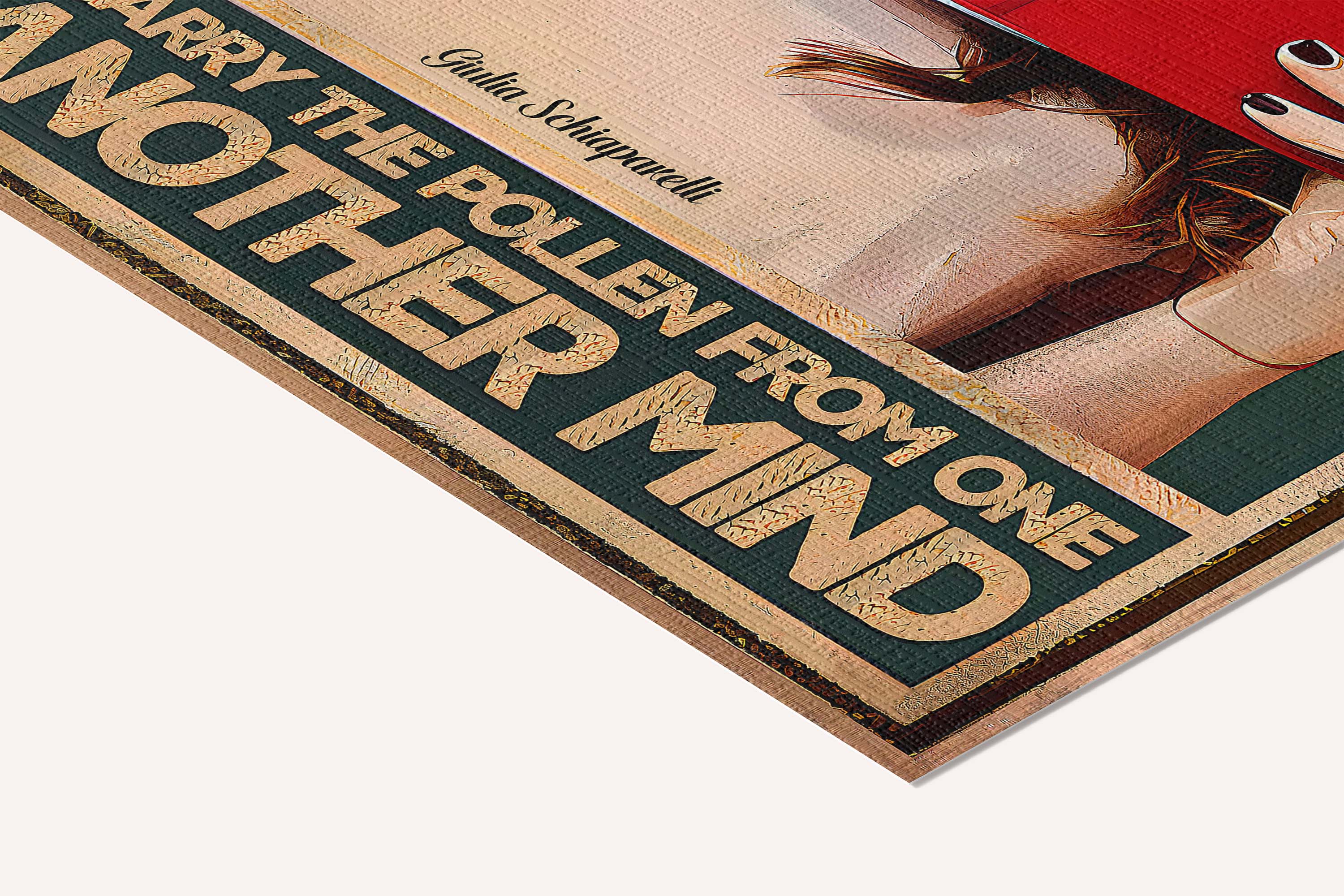 Books are the bees which carry the pollen from one to another mind — cotton-linen canvas texture and fine corner detail