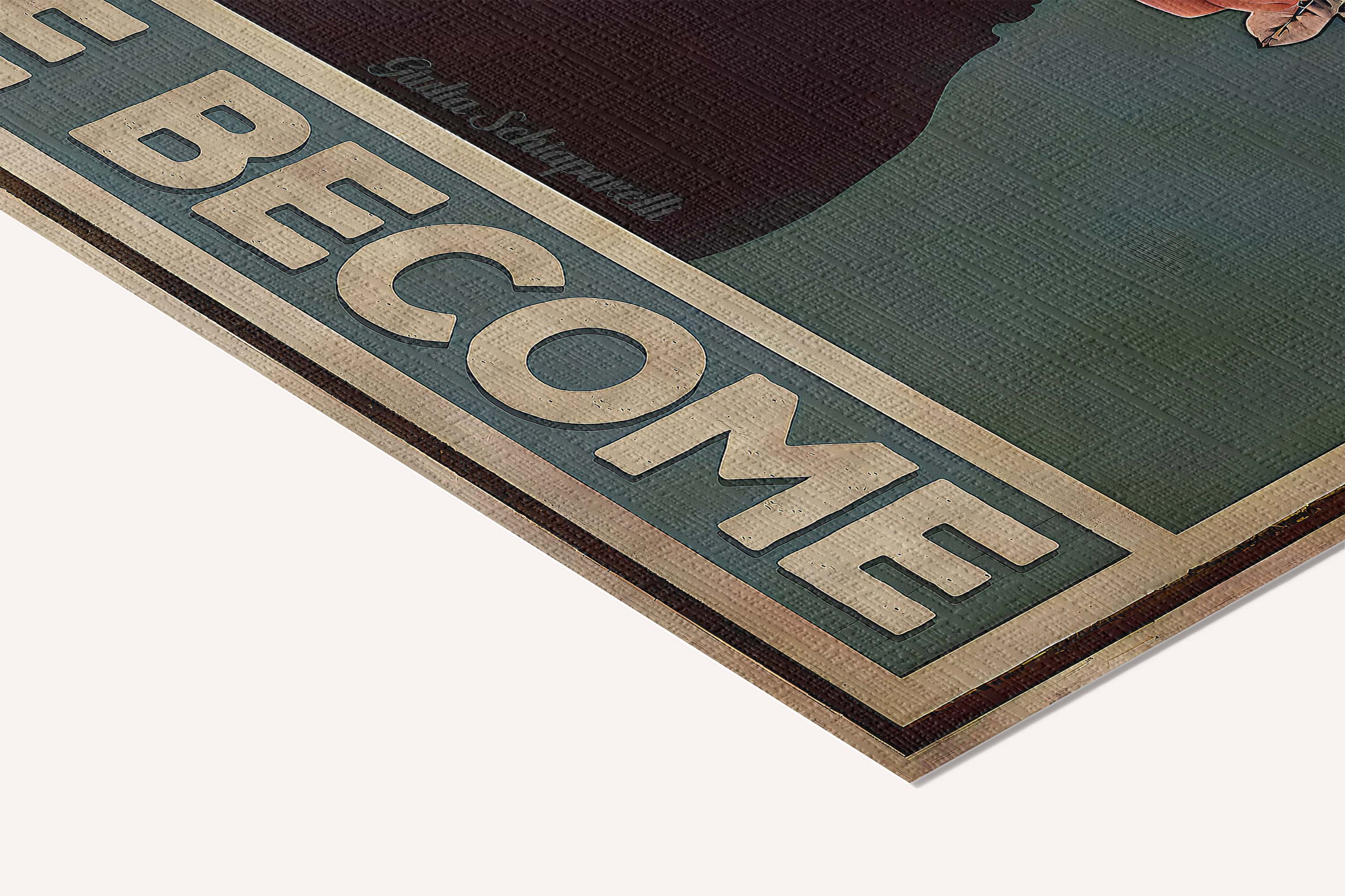 What we think, we become — cotton-linen canvas texture and fine corner detail