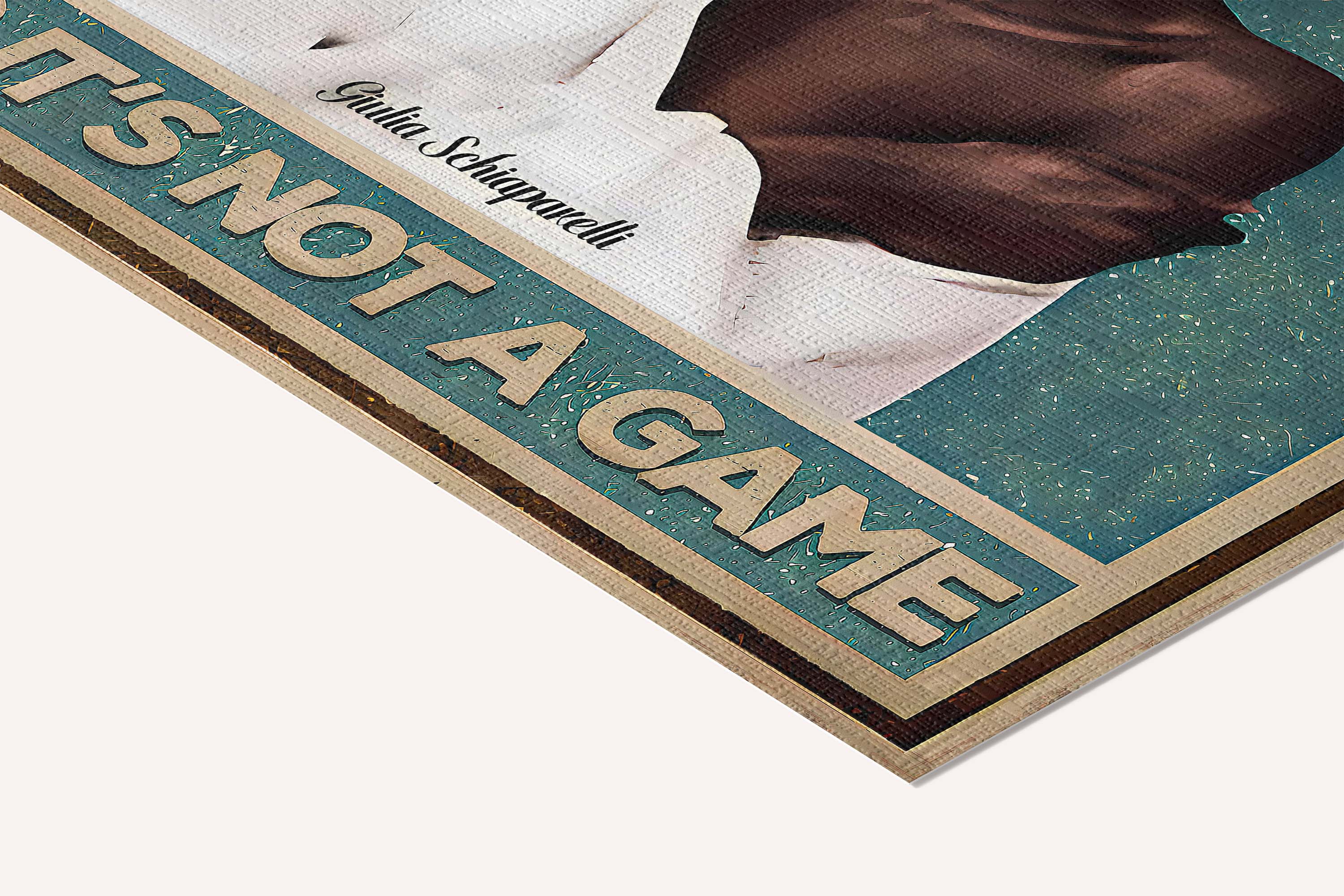 You hold the cards and it's not a game — cotton-linen canvas texture and fine corner detail