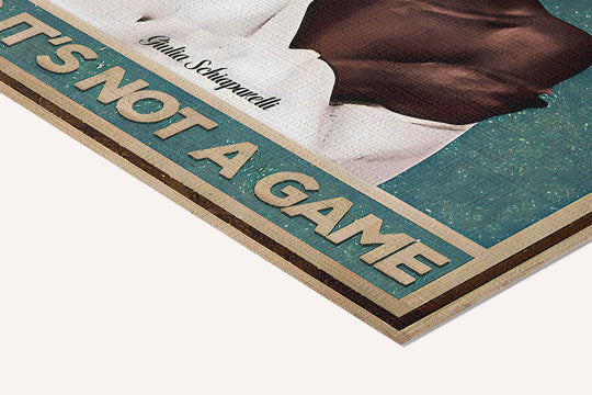 You hold the cards and it's not a game — cotton-linen canvas texture and fine corner detail