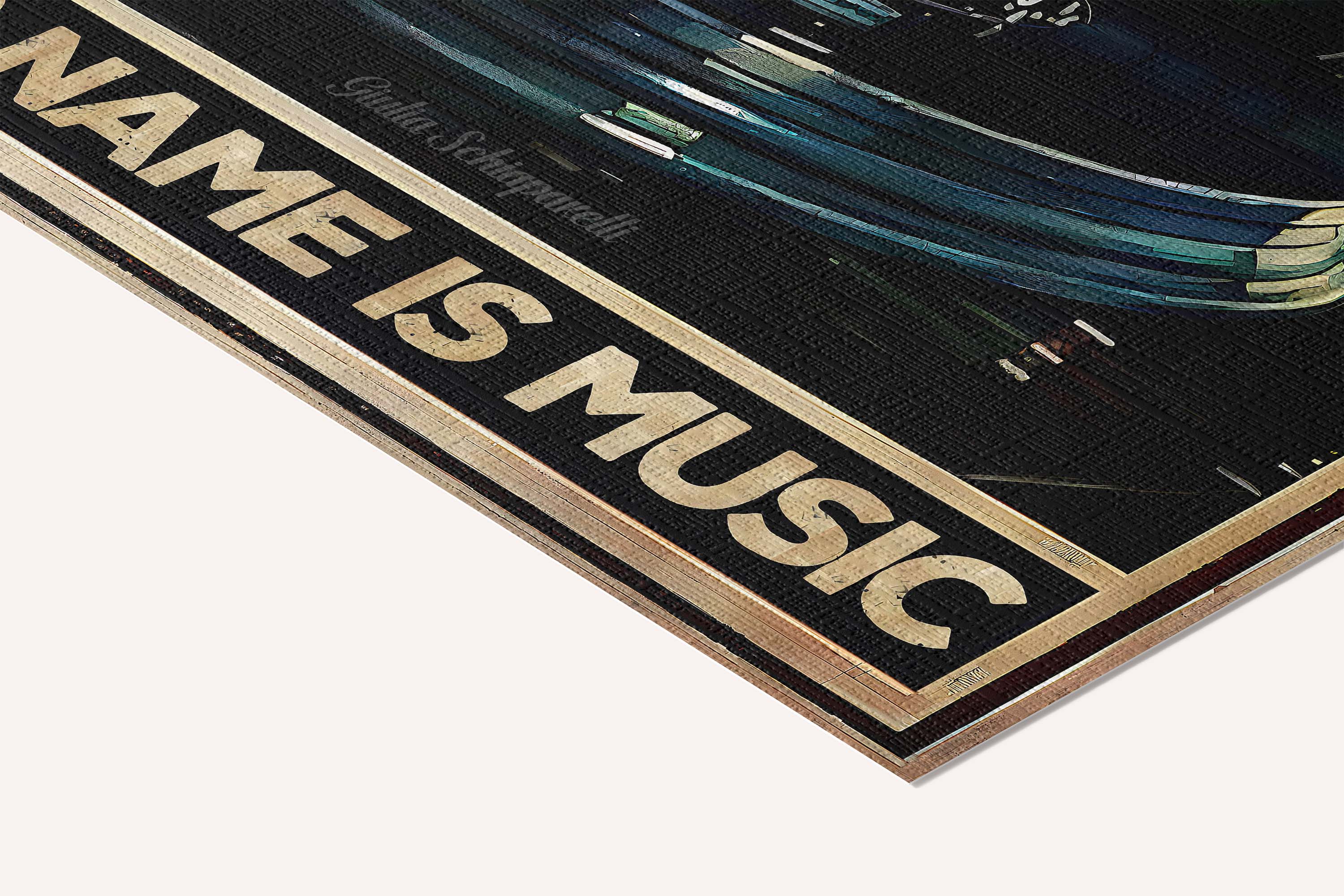 I have a therapist, her name is music — cotton-linen canvas texture and fine corner detail