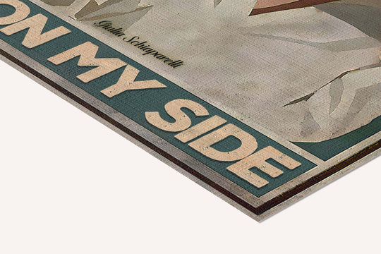 The universe is on my side — cotton-linen canvas texture and fine corner detail