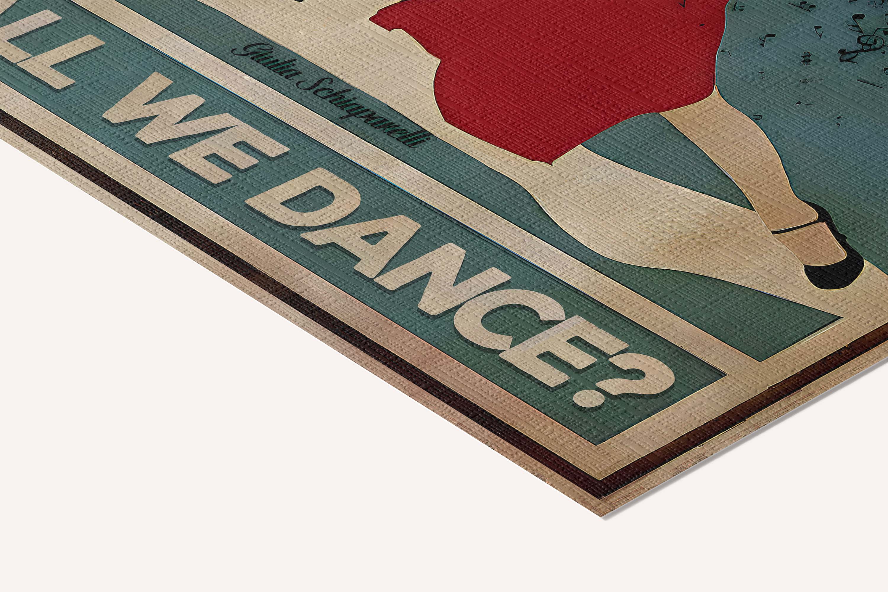 The world is a stage, shall we dance? — cotton-linen canvas texture and fine corner detail