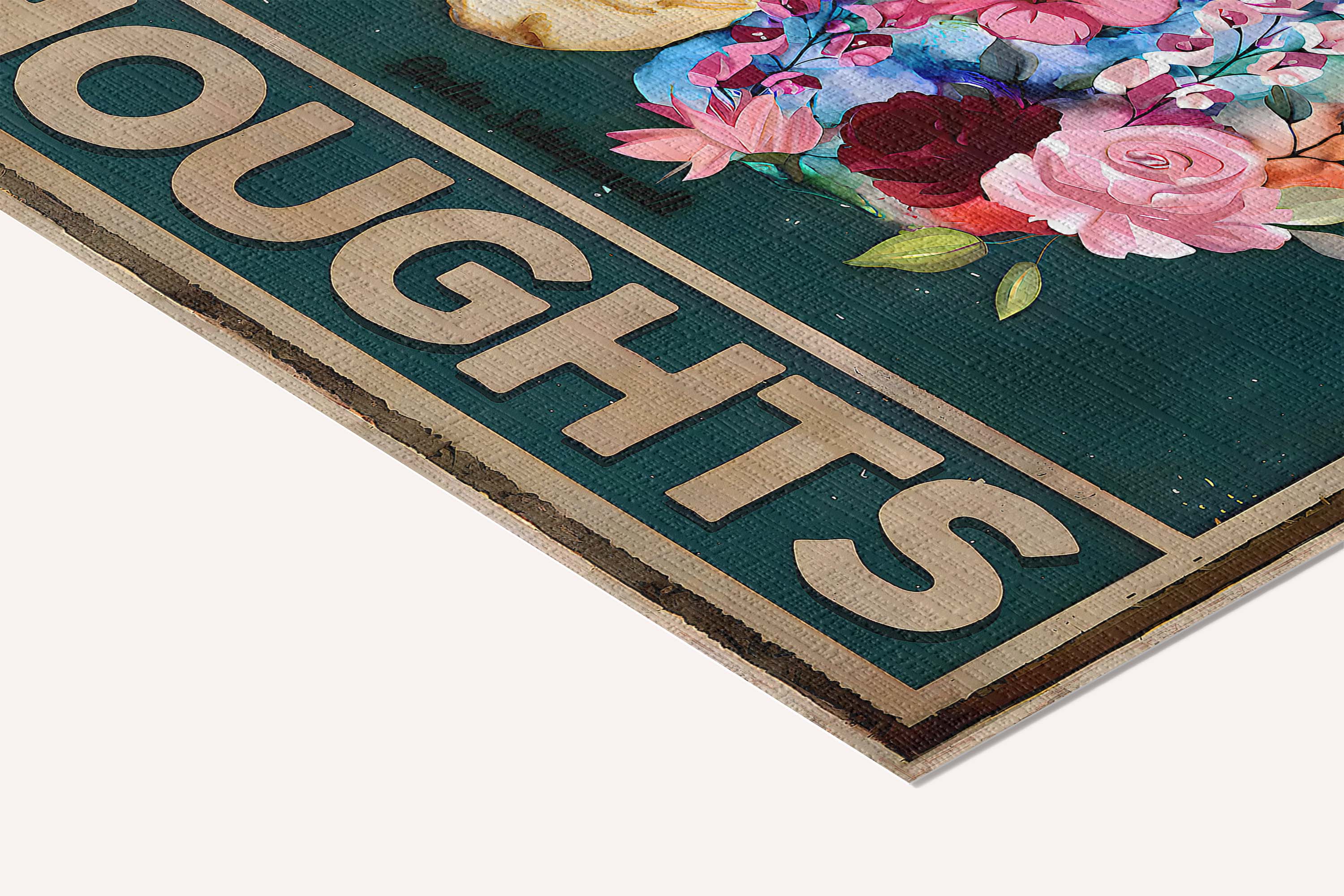Grow positive thoughts — cotton-linen canvas texture and fine corner detail
