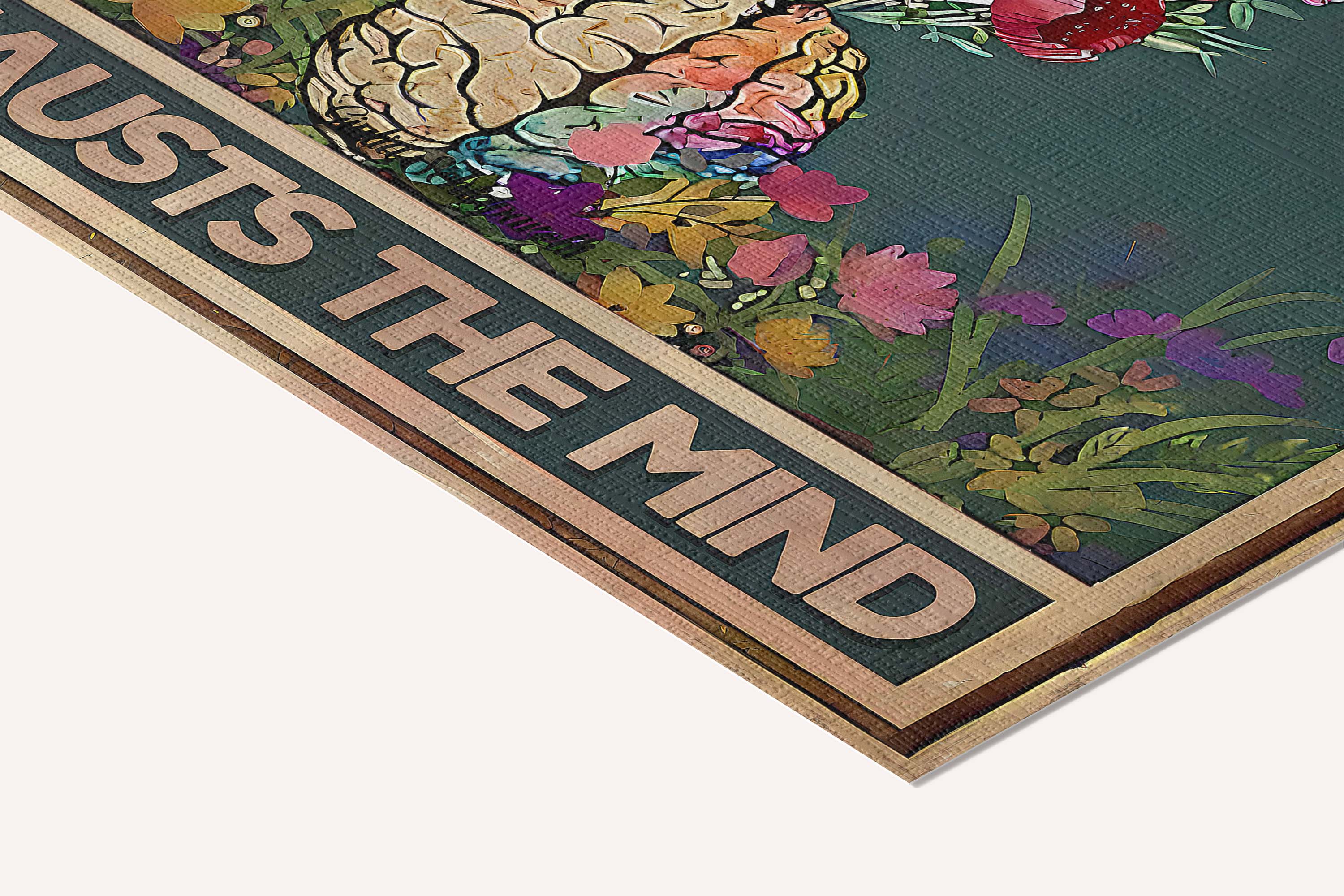 Learning never exhausts the mind — cotton-linen canvas texture and fine corner detail