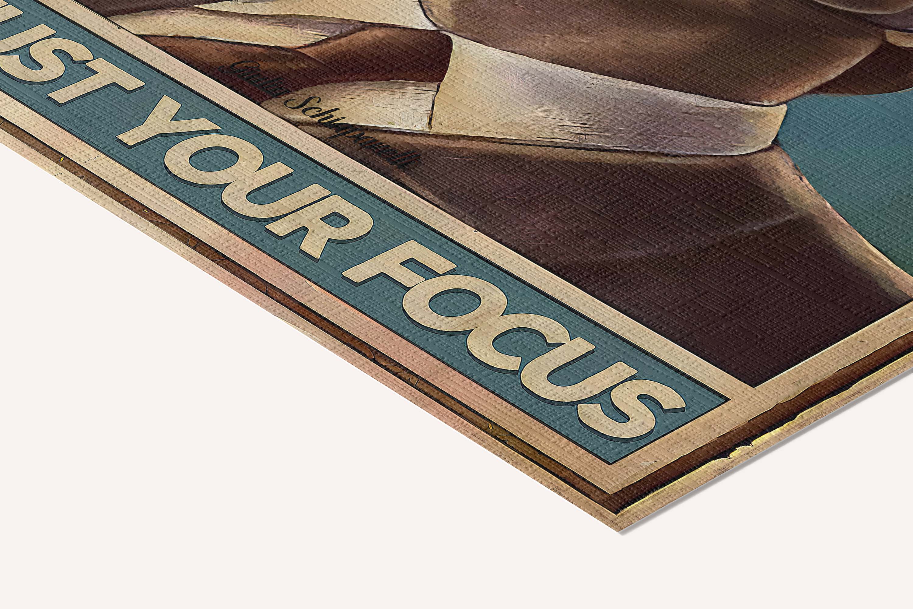 When life gets blurry, adjust your focus — cotton-linen canvas texture and fine corner detail