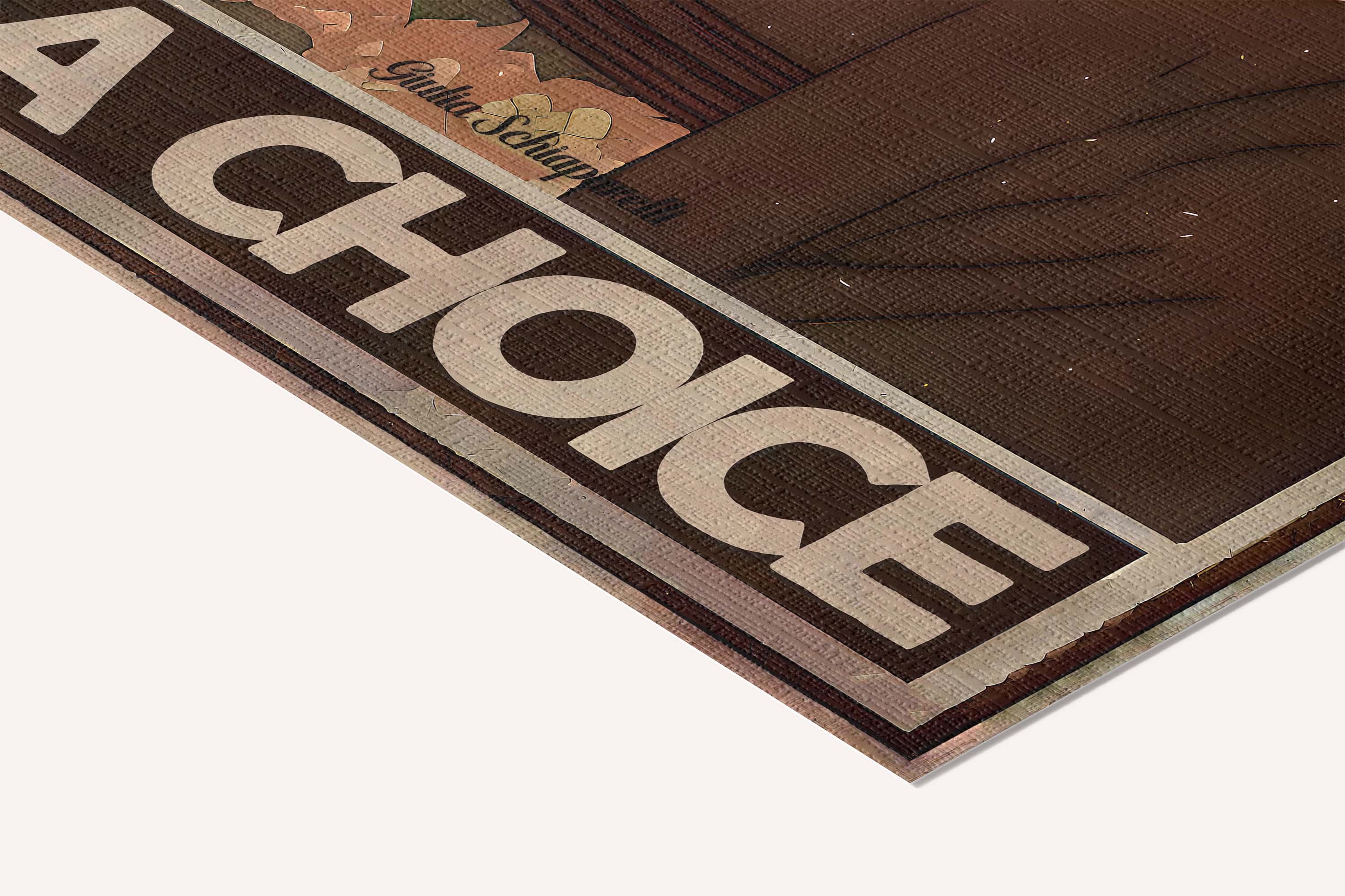 Peace is a choice — cotton-linen canvas texture and fine corner detail