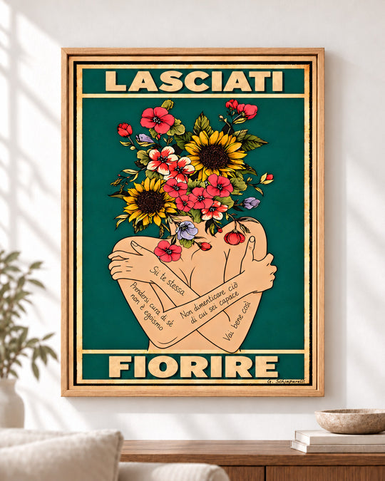 Lasciati fiorire – illustrazione con testo in italiano, immagine 2