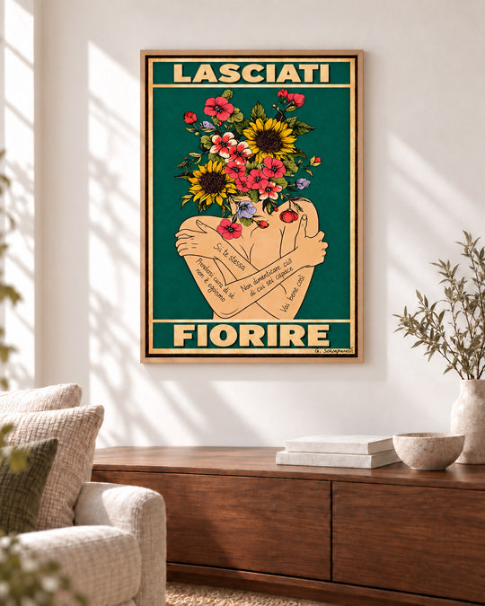 Lasciati fiorire – illustrazione con testo in italiano, immagine 3