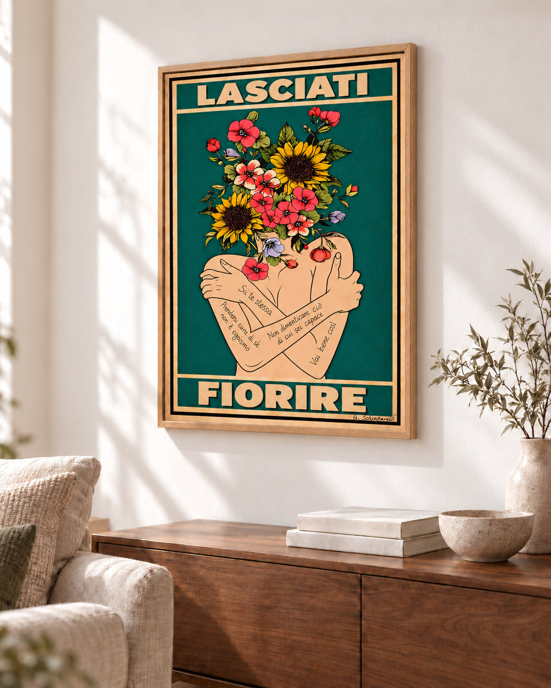 Lasciati fiorire – illustrazione con testo in italiano, immagine 4