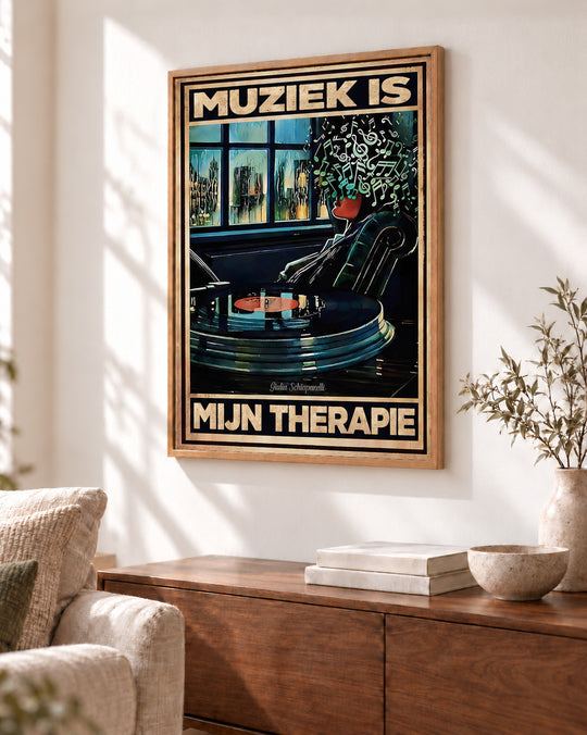 Muziek is mijn therapie — Decoratieve lijst en interieur niet inbegrepen