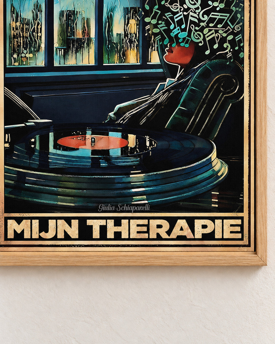Muziek is mijn therapie — Decoratieve lijst en interieur niet inbegrepen