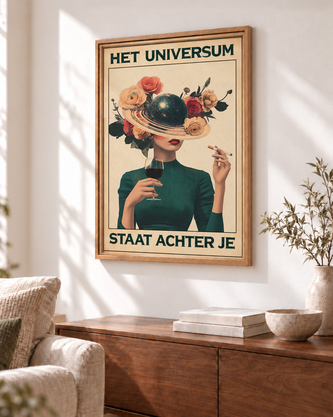 Het universum staat achter je — Planetair portret — Decoratieve lijst en interieur niet inbegrepen