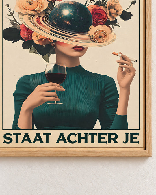 Het universum staat achter je — Planetair portret — Decoratieve lijst en interieur niet inbegrepen