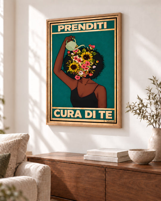 Prenditi cura di te – illustrazione con testo in italiano, immagine 3