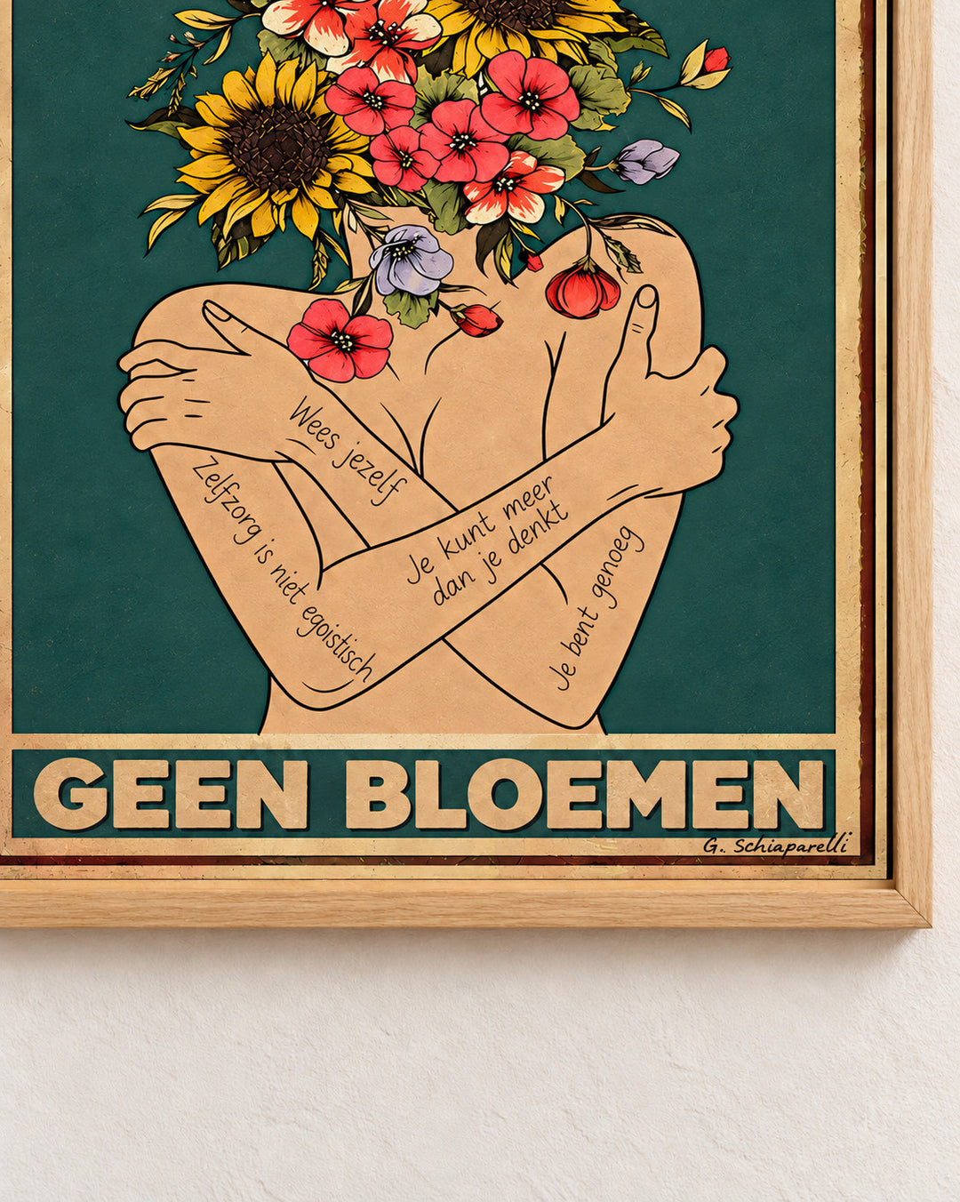 Zonder regen geen bloemen — Decoratieve lijst en interieur niet inbegrepen