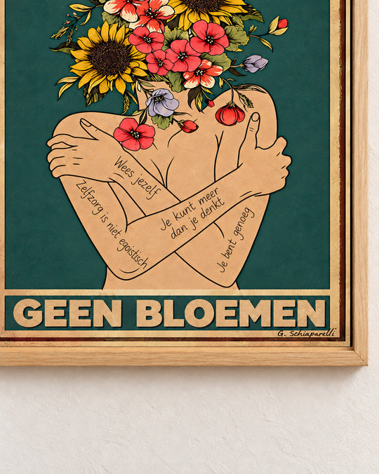 Zonder regen geen bloemen — Decoratieve lijst en interieur niet inbegrepen