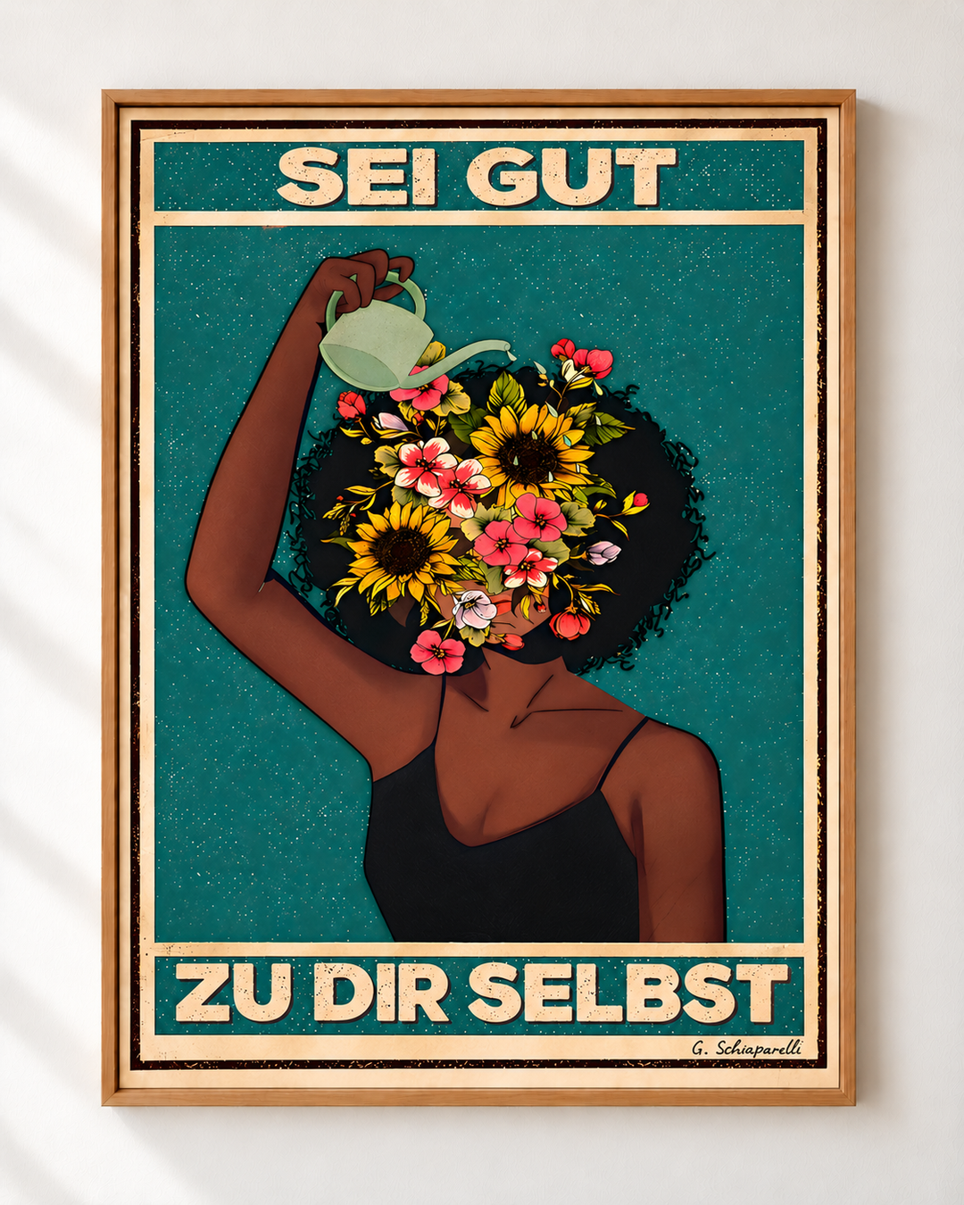 Sei gut zu dir selbst – Wohnbeispiel (Dekorationsrahmen nicht enthalten)