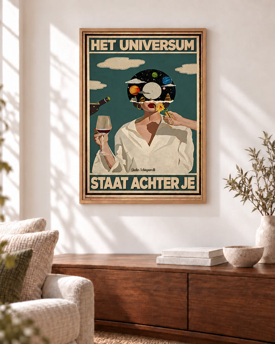 Het universum staat achter je — Decoratieve lijst en interieur niet inbegrepen